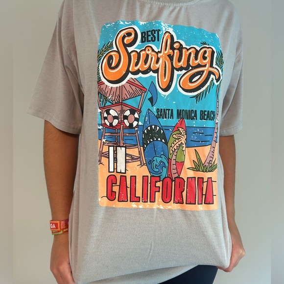 Santa Monica Beach oversized Tee - Picture 2 of 4